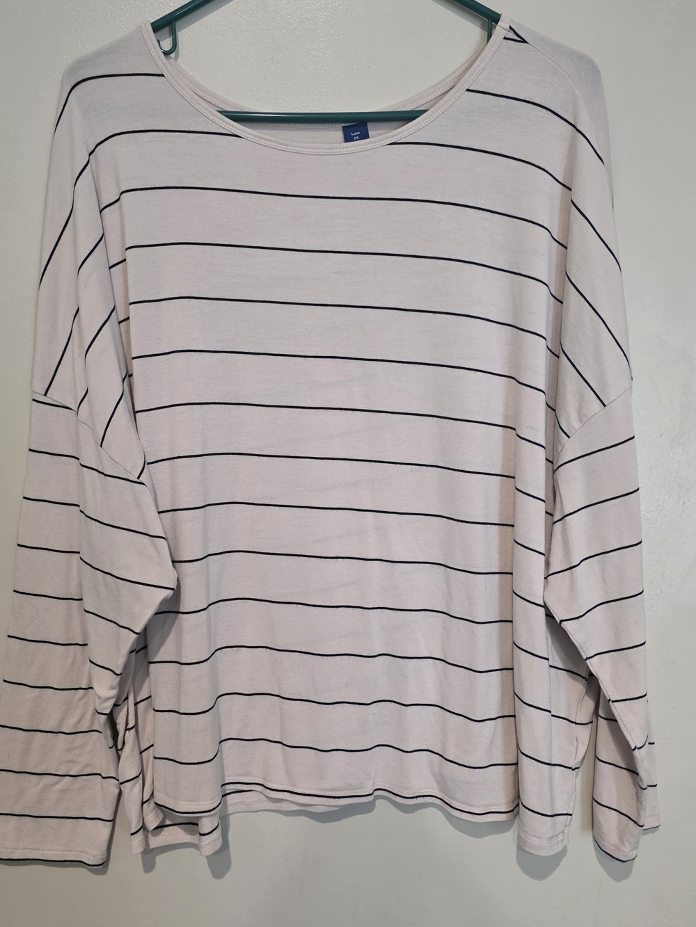 Old Navy Women's Luxe Striped Crew Neck Dolman Long Sleeve Top 2X Comfy Stretch
